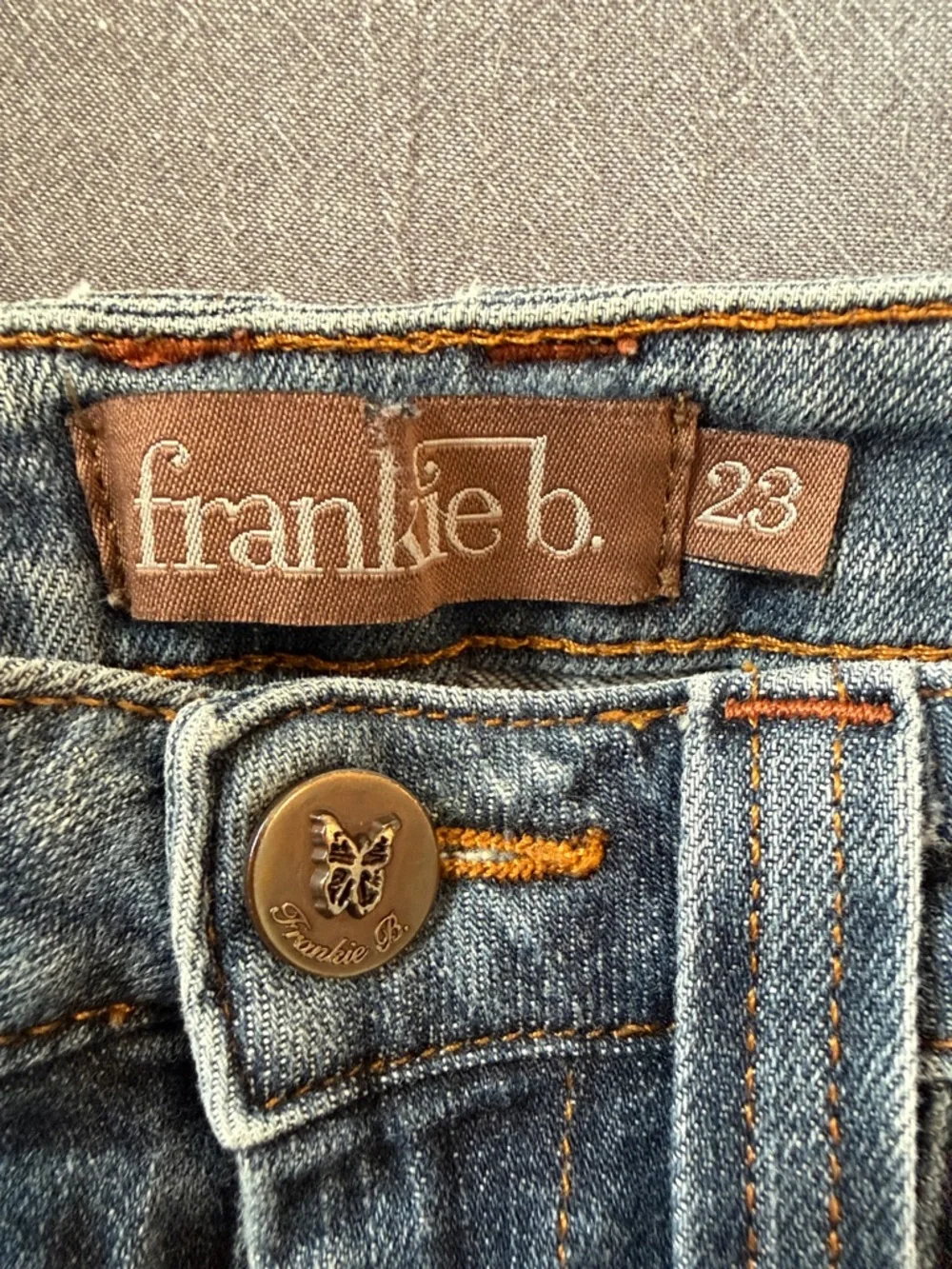 Frankie B. Dark Wash Distressed Flare Jeans - Picture 3 of 9